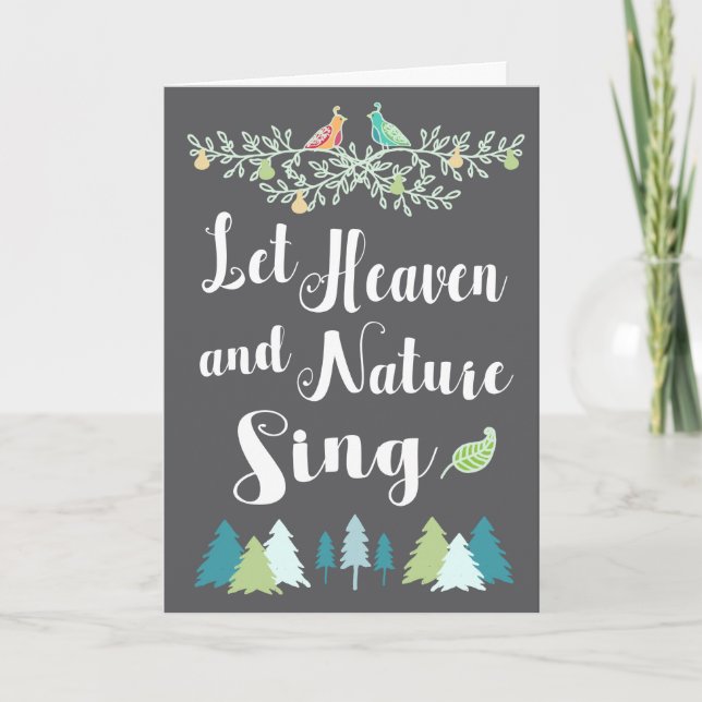 Cartão De Festividades Let Heaven and Nature Sing Christian Christmas (Frente)