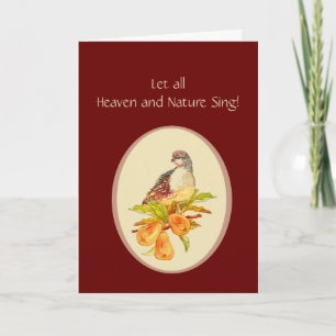 Cartão De Festividades Let Heaven & Nature Sing Partridge Pear Tree