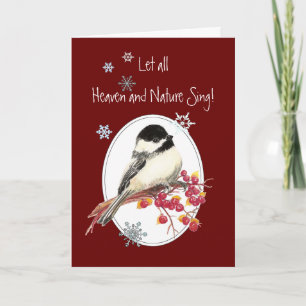 Cartão De Festividades Let Heaven & Nature Sing Scripture Christmas Bird