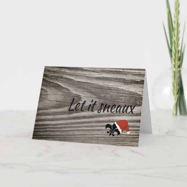 Cartão De Festividades Let It Sneaux Louisiana Cajun Christmas Card (Frente)