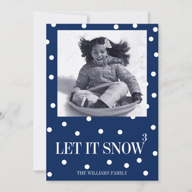 Cartão De Festividades Let It Snow Christmas Holiday Photo Card (Frente)