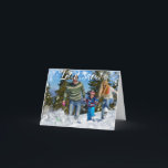 Cartão De Festividades Let It Snow Folded Holiday Photo Card<br><div class="desc">Send your own personalized holiday greetings with this folded style photo card. It's perfect for showing off ski trip photos and your love of winter weather with it's Let it snow message on the front and white snowflakes border. Use the template fields to add your own photo to the front...</div>