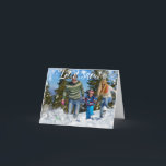 Cartão De Festividades Let It Snow Folded Holiday Photo Card<br><div class="desc">Send your own personalized holiday greetings with this folded style photo card. It's perfect for showing off ski trip photos and your love of winter weather with it's Let it snow message on the front and white snowflakes border. Use the template fields to add your own photo to the front...</div>