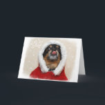 Cartão De Festividades Let It Snow Greeting Card<br><div class="desc">Let It Snow greeting card features a cute little Cavalier/Pomeranian mix catching snowflakes!</div>