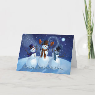 Cartão De Festividades Let It Snow Snowmen Christmas Card