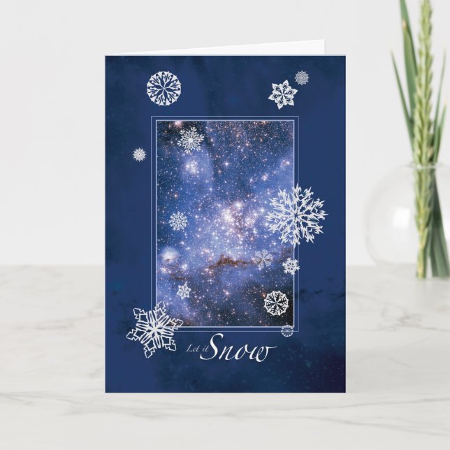 Cartão De Festividades Let it Snow with Large Magellanic Cloud – Hubble (Frente)