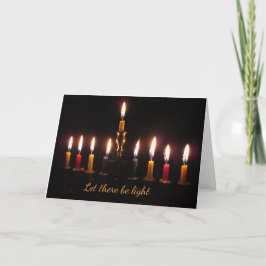 Cartão De Festividades Let there be light menorah Hanukkah card