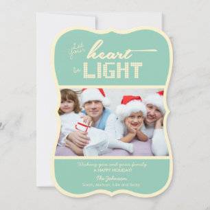 Cartão De Festividades Let your heart be light - green and cream