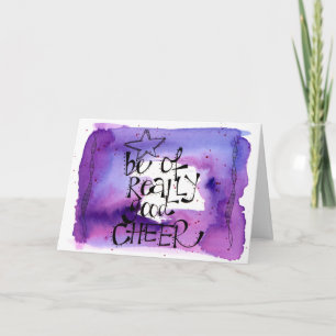 Cartão De Festividades Letra de Cores Aquáticas de Natal Divertida