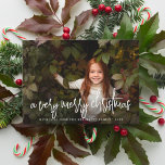 Cartão De Festividades Letra de Script e Estrelas Foto de Natal<br><div class="desc">Comemore a temporada com este cartão de feriado moderno e simples da Cali Graphics. A frente deste cartão de Natal apresenta uma foto de sangria de cheio da sua escolha. Na parte inferior do cartão, há a saudação de sua escolha escrita em um script de assinatura de na moda. Há...</div>