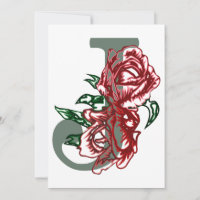 Letra maiúscula J monograma floral