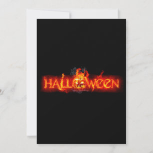 Cartão De Festividades Letras de fogo maciças do SlipperyJoe no Halloween