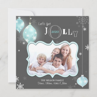 Cartão De Festividades Let's Get Jolly Modern Holiday Photo Card