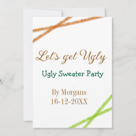 Cartão De Festividades Let's get ugly Christmas ugly sweater Partyorange 