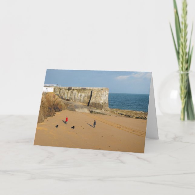 Cartão De Festividades Levando os cães para passear (Frente)