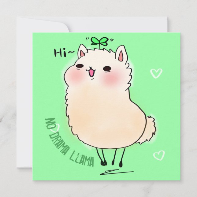 Cartão De Festividades Lhama (Frente)