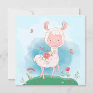 Cartão De Festividades Lhama