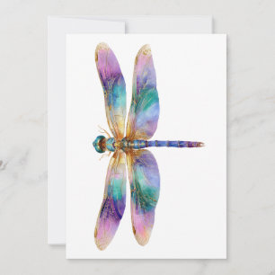 Cartão De Festividades Libélula Colorida – Arte da Natureza Iridescente