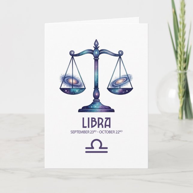 Cartão De Festividades Libra Birthday Card (Frente)