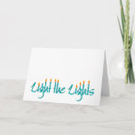 Cartão De Festividades Light the Lights<br><div class="desc">Light the Lights Chanukah card,  typographic design incorporates lit candles.</div>