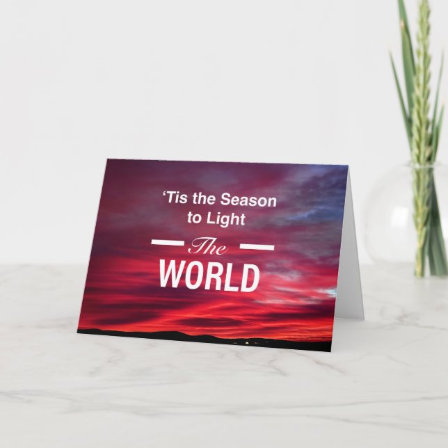 Cartão De Festividades Light the World Sunrise Christmas Card (Frente)