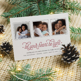 Cartão De Festividades Lighthearted | Three Photo Holiday Card