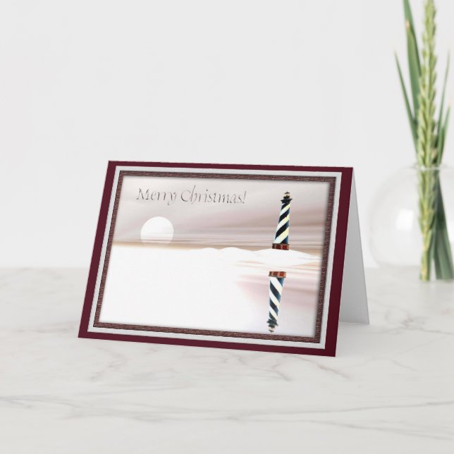 Cartão De Festividades Lighthouse, Christmas (Frente)