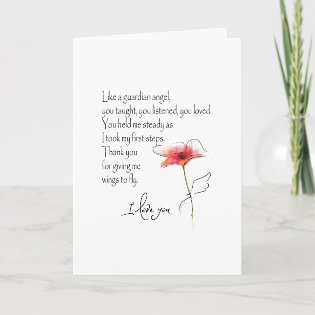 CARTÃO DE FESTIVIDADES LIKE A GUARDIAN ANGEL CARD ... MOTHER'S DAY & MORE (Frente)