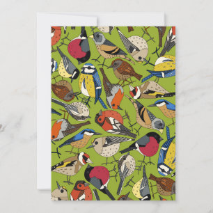 Cartão De Festividades limão de pássaros do jardim de inverno