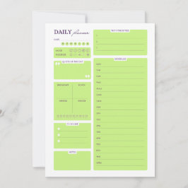 Cartão De Festividades Lime Green Minimalist Daily Planner Template