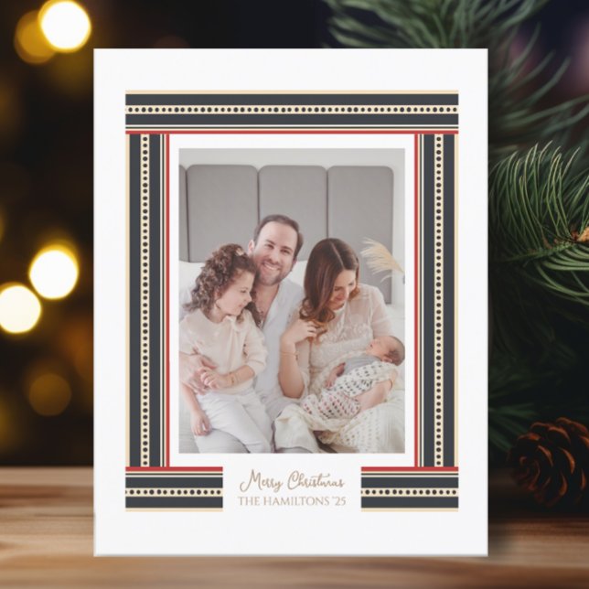 Cartão De Festividades Limite Simples da Fita de Natal (Criador carregado)