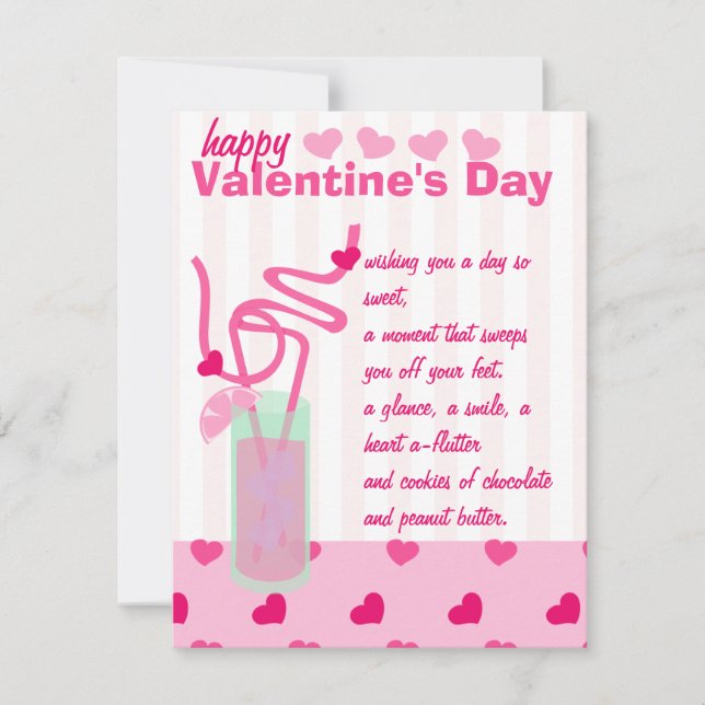 Cartão De Festividades Limonada Rosa para Dois (Frente)