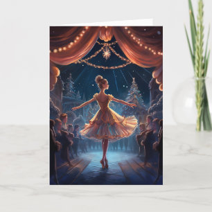 Cartão De Festividades Linda Bailarina de Inverno Quebra-Nozes de Natal