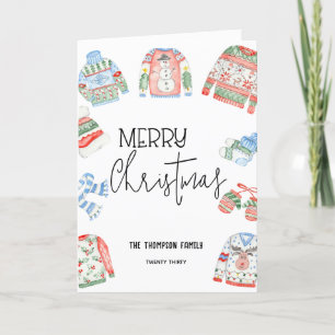 Cartão De Festividades Linda Camisa Feia de Natal Feliz Natal Saudações d