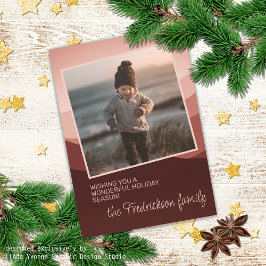 Cartão De Festividades Linda Coral Rosa Abstrato Saudações de Boas Festas