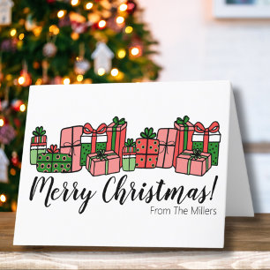 Cartão De Festividades Linda Letra Colorida Feliz Natal