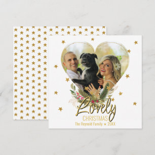 Cartão De Festividades Lindas Estrelas Douradas do Coração Fotográfico de