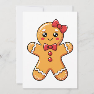 Cartão De Festividades Lindas Meninas Biscoito de Gengibre Arco Natal