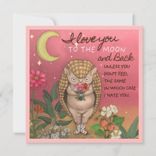 Cartão De Festividades Lindo Amor Você até a Lua Tatu Aniversário