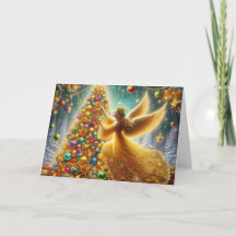 Lindo Anjo de Natal Dourado