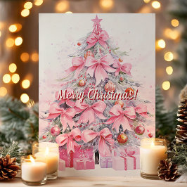 Cartão De Festividades Lindo Arco Rosa Árvore de Natal Feliz Natal