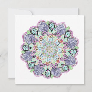 Cartão De Festividades Lindo Arte de Mandala com Renda de Jardim