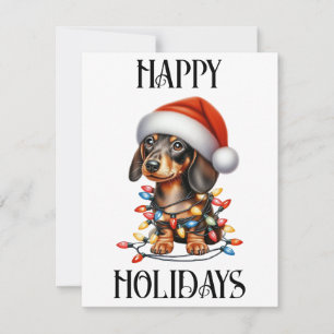Cartão De Festividades Lindo Dachshund de Natal