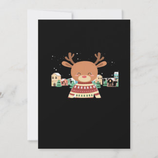 Cartão De Festividades Lindo Veado de Natal Design Minimalista