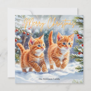 Cartão De Festividades Lindos Animais de Estimação Ruivos Festa de Gatinh