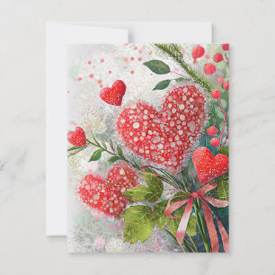 Cartão De Festividades Lindos corações de lantejoulas valentine