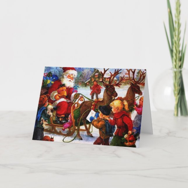 Cartão De Festividades Lindos Natais vintages (Frente)