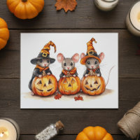 Lindos Ratinhos de Aquarela Abóboras de Halloween