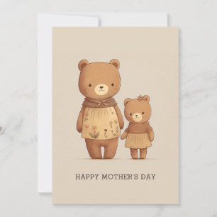 Cartão De Festividades Lindos ursinhos de desenho animado animais. Dia da
