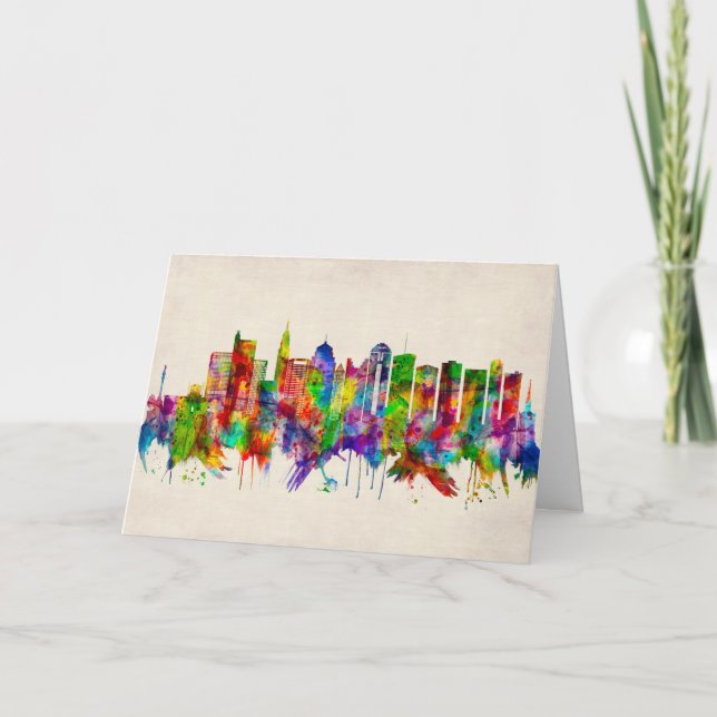 Cartão De Festividades Linha do horizonte Columbus Ohio (Frente)